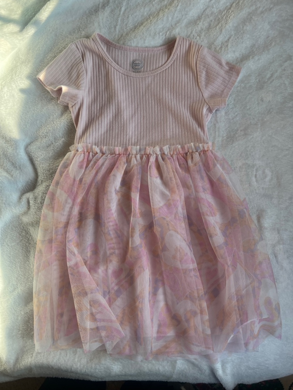 wonder nation Pink Short-Sleeve Tulle Dress